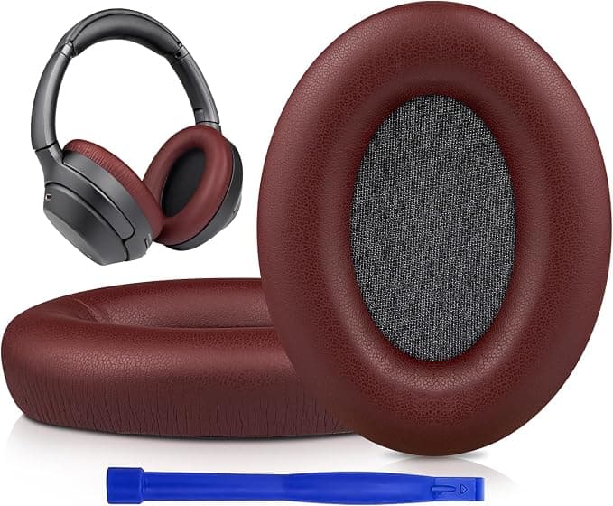 SOULWIT Soft Leather Protein Foam Cushion Pads for Sony WH-1000XM3 (WH1000XM3) Over-Ear Headphones, with Noise Insulation Memory Foam, Extra Thickness - Image 1
