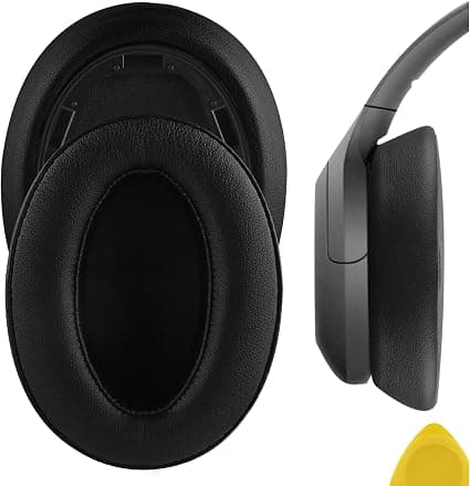 Geekria QuickFit Replacement Ear Pads for Sony WH-H910N Wireless Noise Cancelling Headphones Replacement Replacement Ear Pads for Sony WH-H910N Headphones (Black) - Image 1