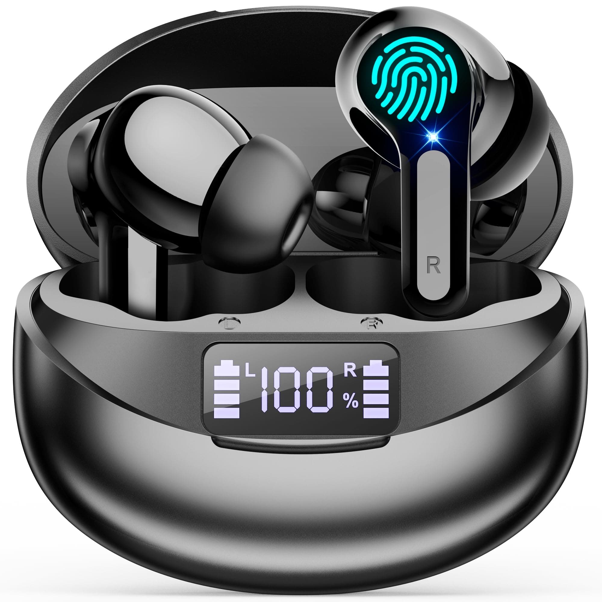Wireless Bluetooth Headphones, Bluetooth 5.3 Wireless Earphones, Hi-Fi Stereo Sound, 35H Earphones, CVC Noise Reduction USB C Headphones for iOS Galaxy Xiaomi Oppo Android