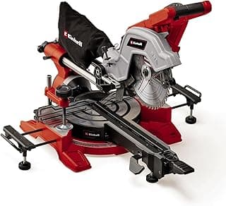 Einhell scie à onglet radiale TE-SM 8 L Dual (1 800 W, lame de Ø 216 mm, largeur de coupe 305 mm, profondeur de coupe 65 mm, laser marquant la ligne de coupe, tête de scie inclinable des deux côtés)
