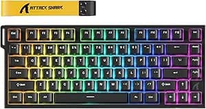 ATTACK SHARK R82 HE 8000Hz Rapid Trigger Keyboard, 75% RGB Wired Gamer Keyboard with 0.01mm RT Accuracy with Magnetic Switch, Adjustable Actuation, Snap Tap, for PC/Mac, Black