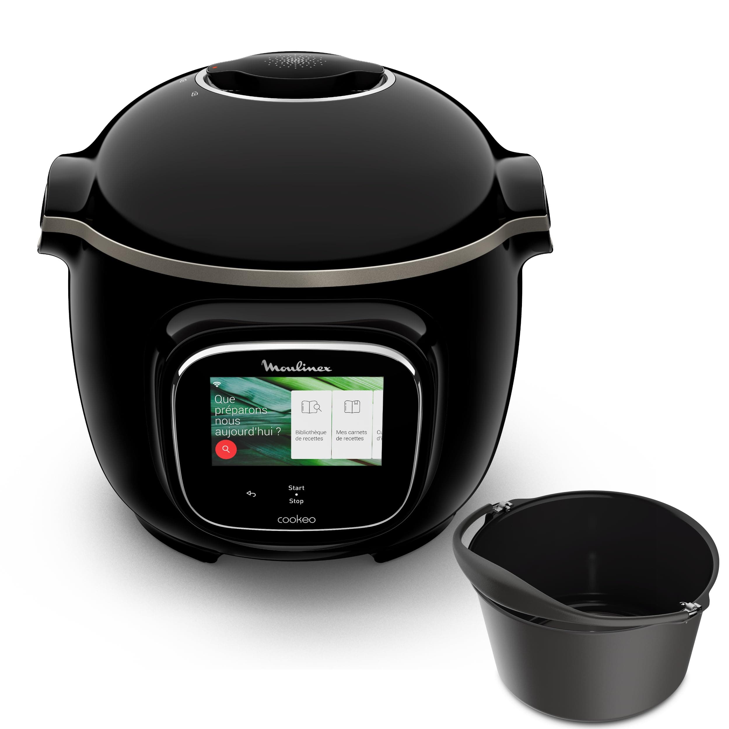 Moulinex Cookeo Touch Wifi Smart High Pressure Multicooker + Cake Pan 18 cm, 6 L, Touch Screen, 250 Built-in Recipes, Moulinex YY5297FB Application, Black
