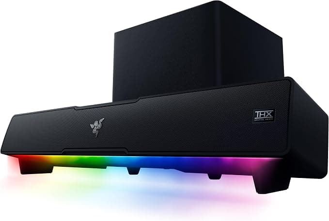 Razer Leviathan V2 Sound Bar with Subwoofer (for Gaming, Multiple Speakers, THX Spatial Audio, Bluetooth 5.2, Synapse & Mobile) Black