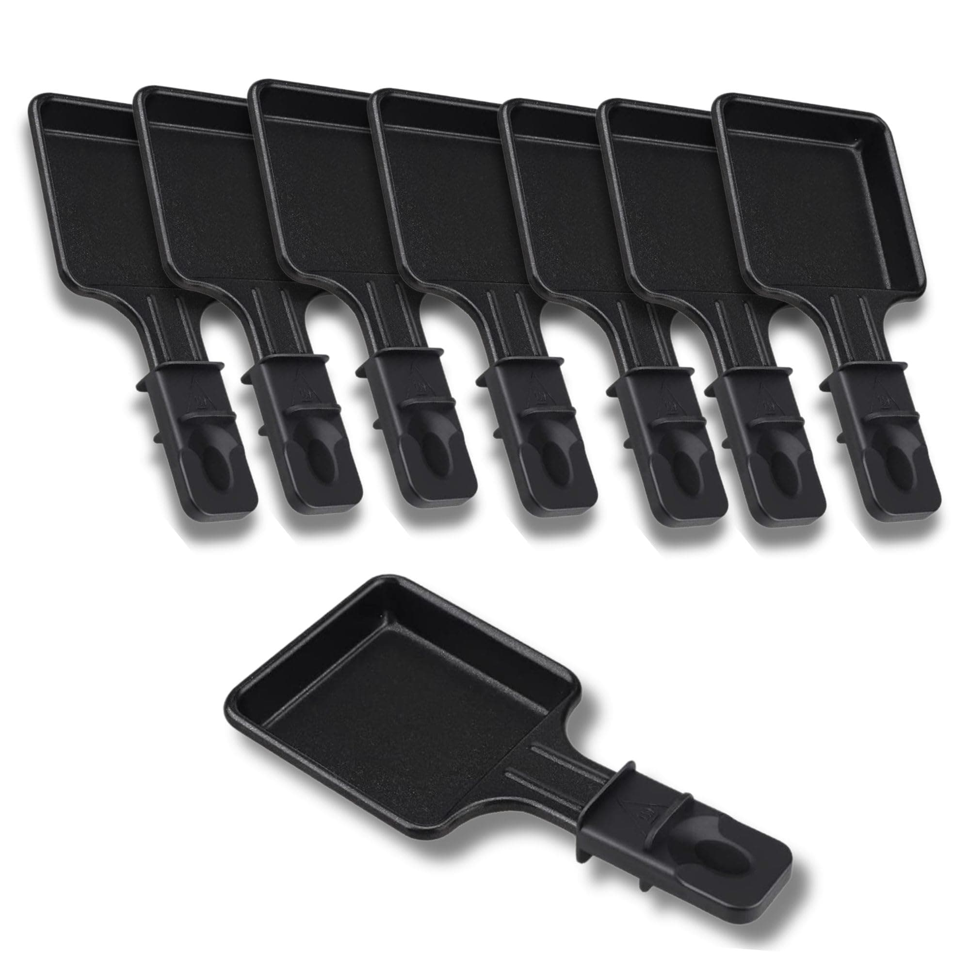 SOS Accessoire Non Stick Raclette Pans | Set of 1 to 12 | Mini Square Squeegee | Compatible with Tefal Raclette | Ergonomic Design and Easy to Clean