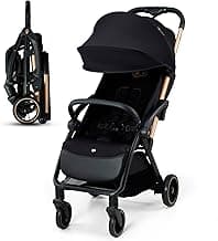 Kinderkraft APINO Lightweight Pushchair, Weighs Only 7.5 kg, Travel Buggy, Automatic Folding, Auto Folding, Easy Clamp, Adjustable Backrest in Lying Position, Maximum Weight Up to 24 kg, Black