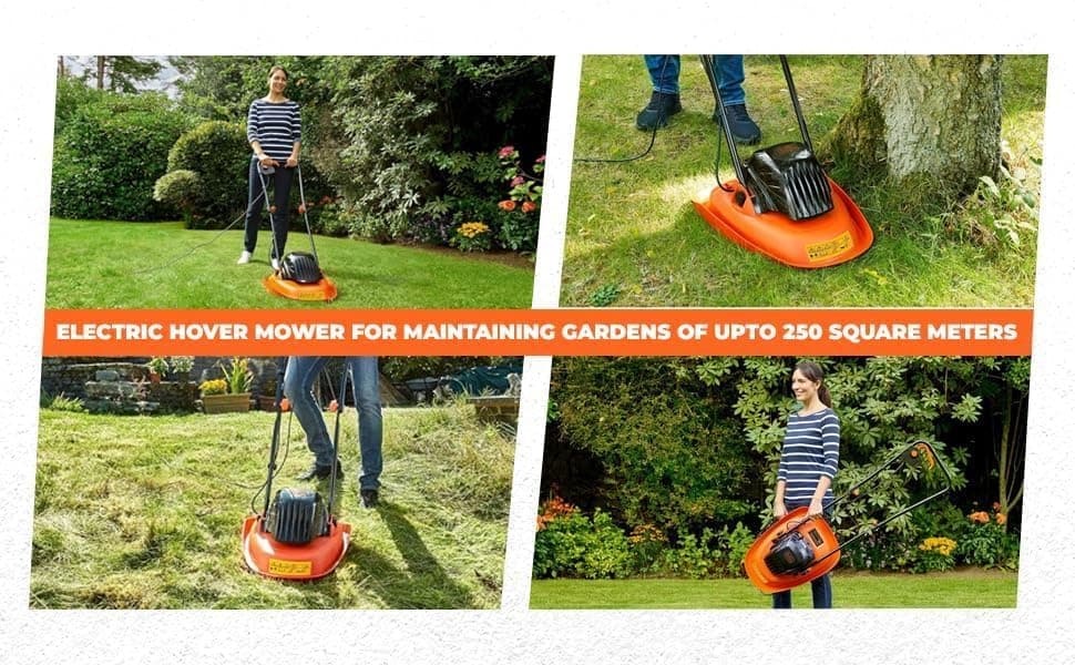 BLACK+DECKER BEMWH551-QS BEMWH551-QS 1200 W Wired Lawn Mower Electric 30 cm 3 Adjustable Heights 20, 40 and 60 mm Lightweight Lawn Mower with Pram Handle, Ideal for up to 250 m², Orange - Image 7