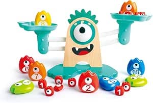 Hape - Math Toy for Kids from 3 years - Mathematical and Balance Monster Family - Educational Toy for Boys & Girls - Learning to Count Playfully