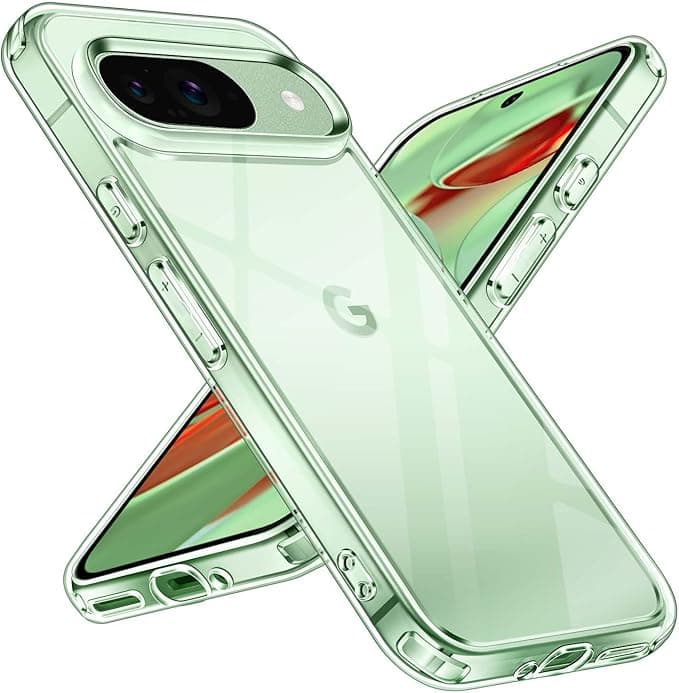ivoler Anti-yellowing HD Clear Case for Google Pixel 9 / Google Pixel 9 Pro, [Military Protection] Slim Transparent Shockproof Silicone Protective Case, Hard PC Bumper Cover