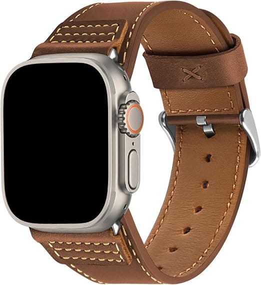 Wristitani Compatible with Apple Watch Leather Strap 44mm 45mm 46mm 42mm 49mm 40mm 41mm 38mm, Smartwatch Replacement Bands Women Men for iWatch Ultra 2 Series 10 9 8 7 SE 6 5 4 3 2 1