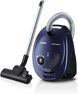 Siemens VS06A111 Synchropower Vacuum Cleaner with Bag, Highpower Motor, Powersecure System Seals and Brush Cushion Blue Moonlight