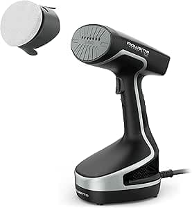 Rowenta Steam Force DR8250 Steam Brush, 200 W, Continuous Steam 30 g/min and Steam Stroke 90 g/min, Fast Heating, Cleans and Sanitizes, 2 Steam Settings, All Textile Types