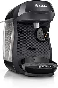 Bosch TASSIMO HAPPY Coffee Machine, TAS1002N, Over 40 Hot Drinks, OneTouch, Pod Coffee Maker, Compact Size, INTELLIBREW, Deep Black