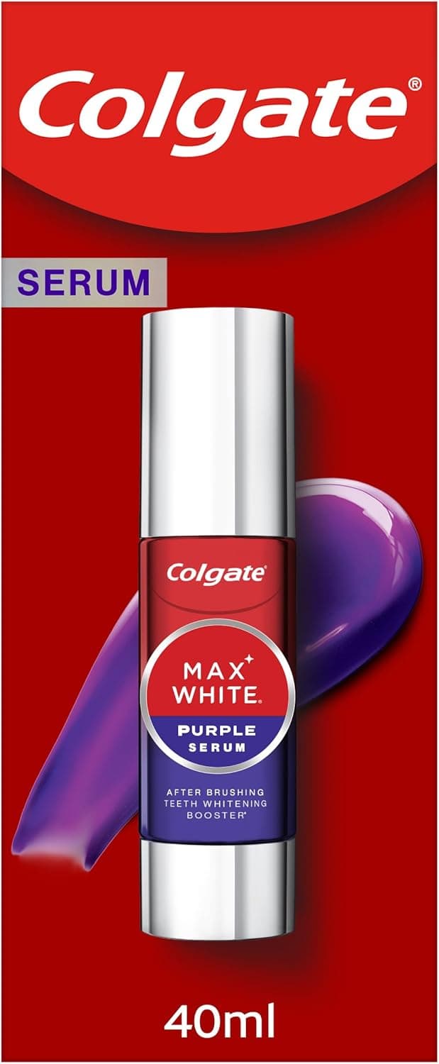 COLGATE - Sérum Max White Purple - Booster de Blancheur Après le Dentifrice pour une Correction Instantanée de la Couleur - Pour un sourire plus blanc et éclatant dès la première utilisation - 40ml