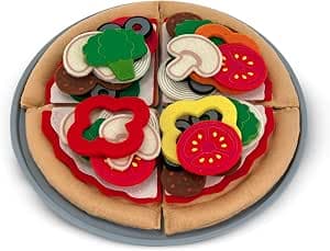 Melissa & Doug Felt Pizza Kit, Felt Play Food, Restaurant Role Play, Imitation Play, Food Toys for Kids, Gift for Boys Girls Age 3 4 5 6 7 Years Old