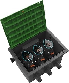 Gardena Gardena Kit boîtier de vannes Bluetooth 9 V : Boîtier de montage au sol pour l'installation souterraine de vannes d'arrosage fonctionnant sur batterie, programmables via une application (1286-20)