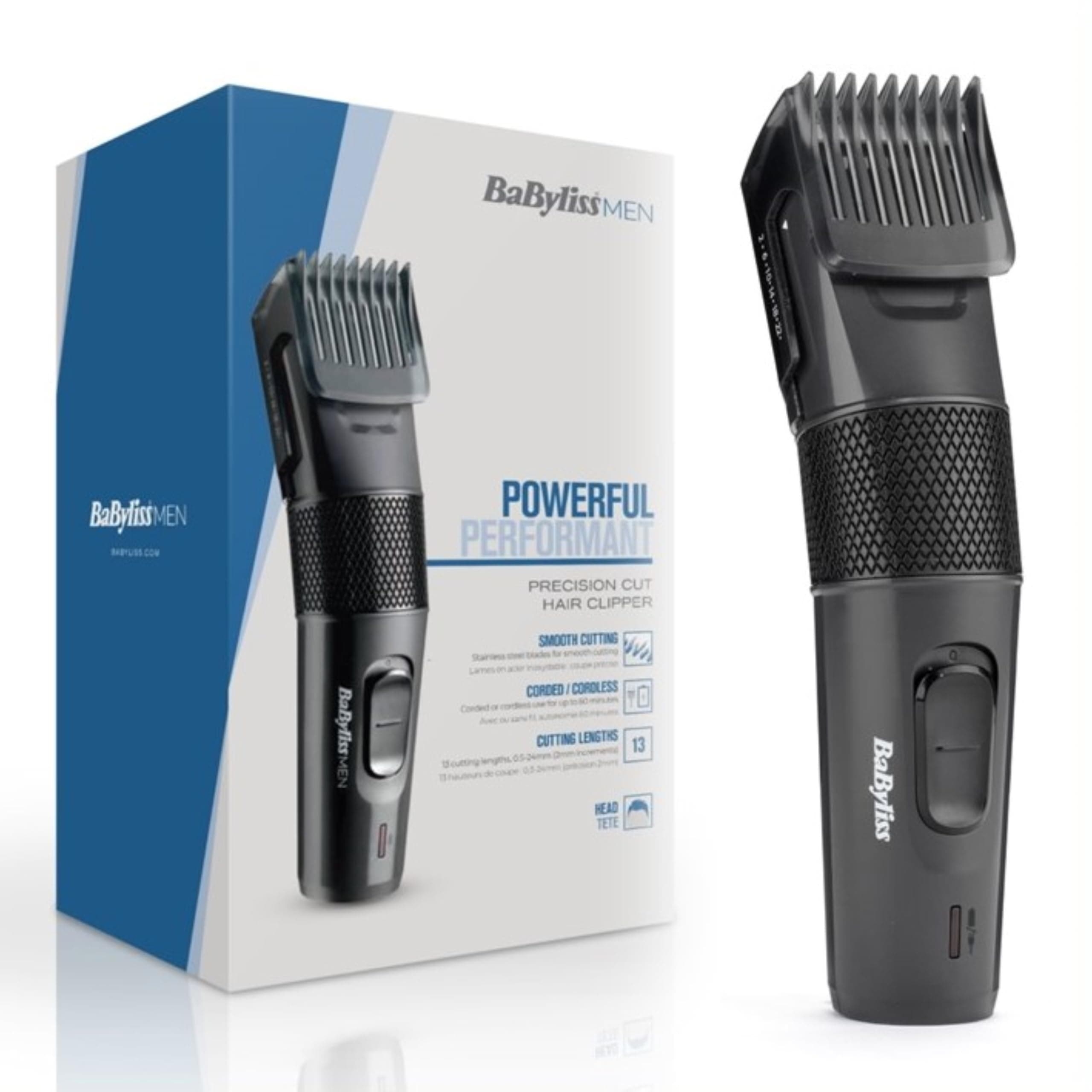 Tondeuse Cheveux de Précision Sans Fil BaByliss,13 hauteurs de coupe de 0,5 à 24 mm, 60 min d'autonomie, Lames en Acier Inoxydable, Noir, E786E - Image 8