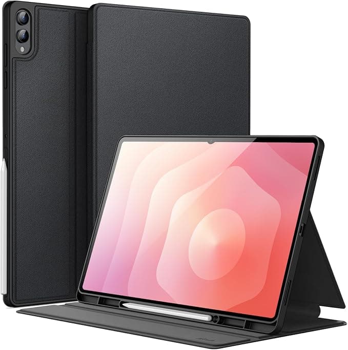 JETech Case for Samsung Galaxy Tab S11 Ultra with S Pen Holder Stylus Holder, Slim Folio Stand Case, Multi-Angle View, Auto Sleep/Wake (Black) - Image 1