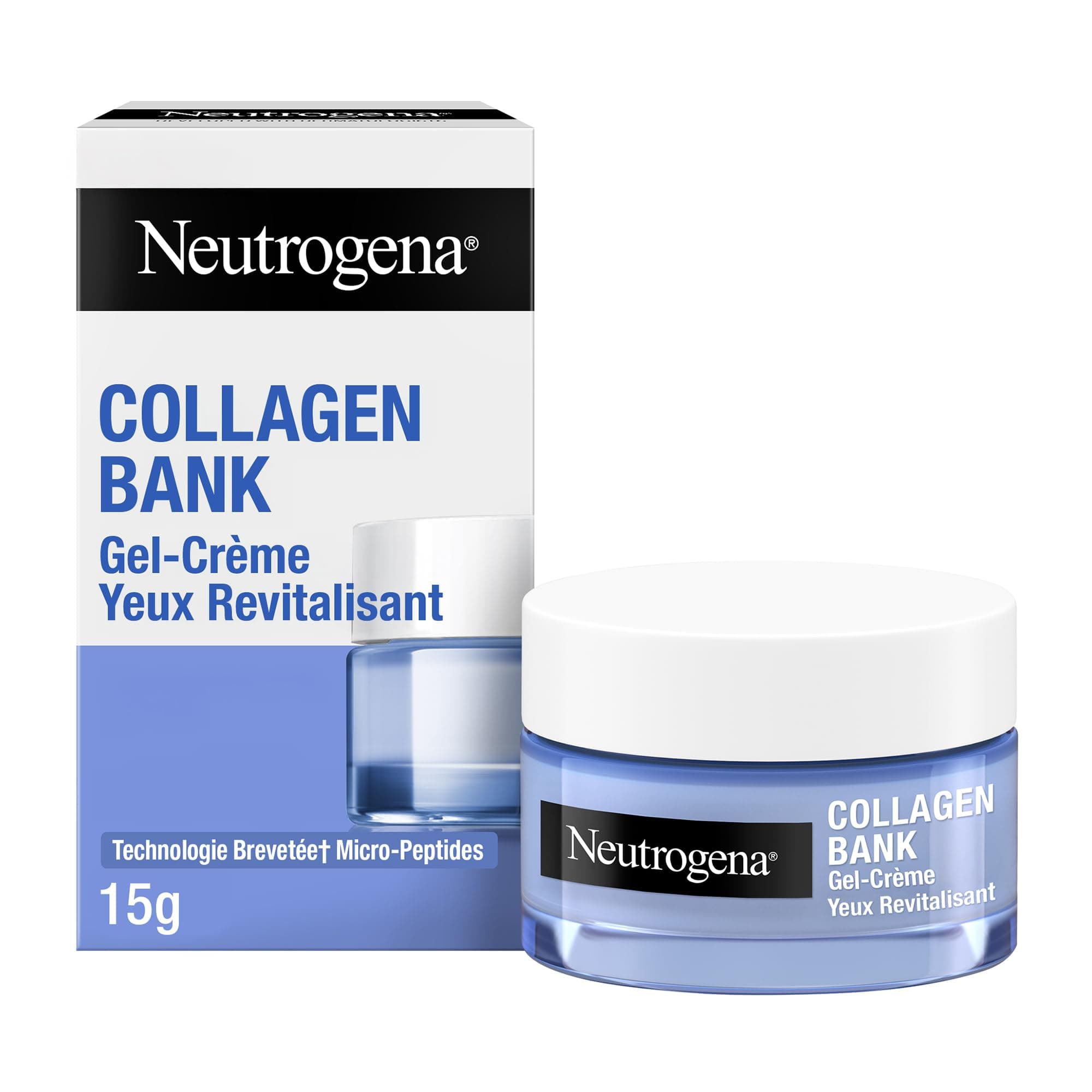 Neutrogena – Gel-Crème Yeux Revitalisant Collagen Bank (pot de 15 g) – Crème yeux anti-cernes pour aider à préserver le collagène – Soin contour des yeux pour réduire visiblement cernes & poches - Image 9