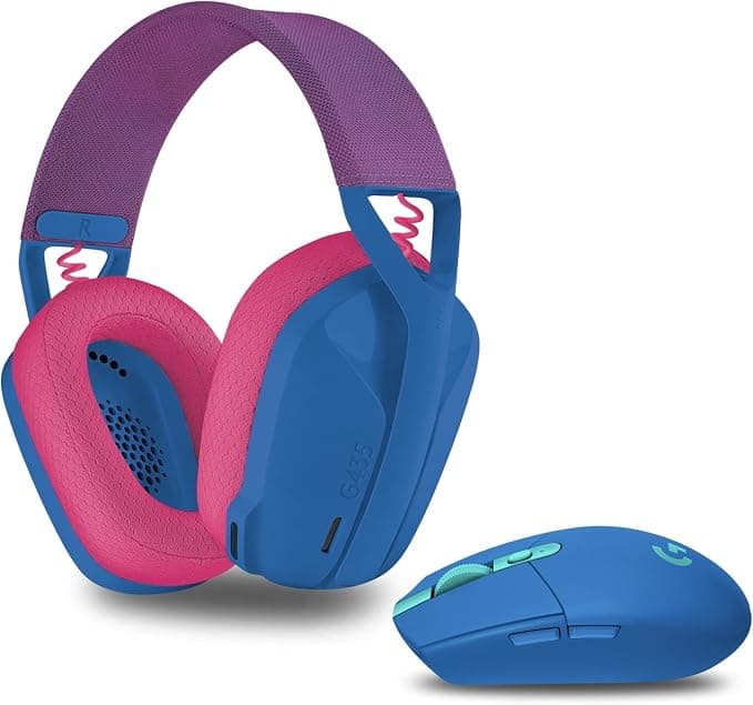 Logitech G Logitech G435 Lightspeed 305 Wireless Gaming Mouse and Bluetooth Wireless Gaming Headset, Blue - Image 1