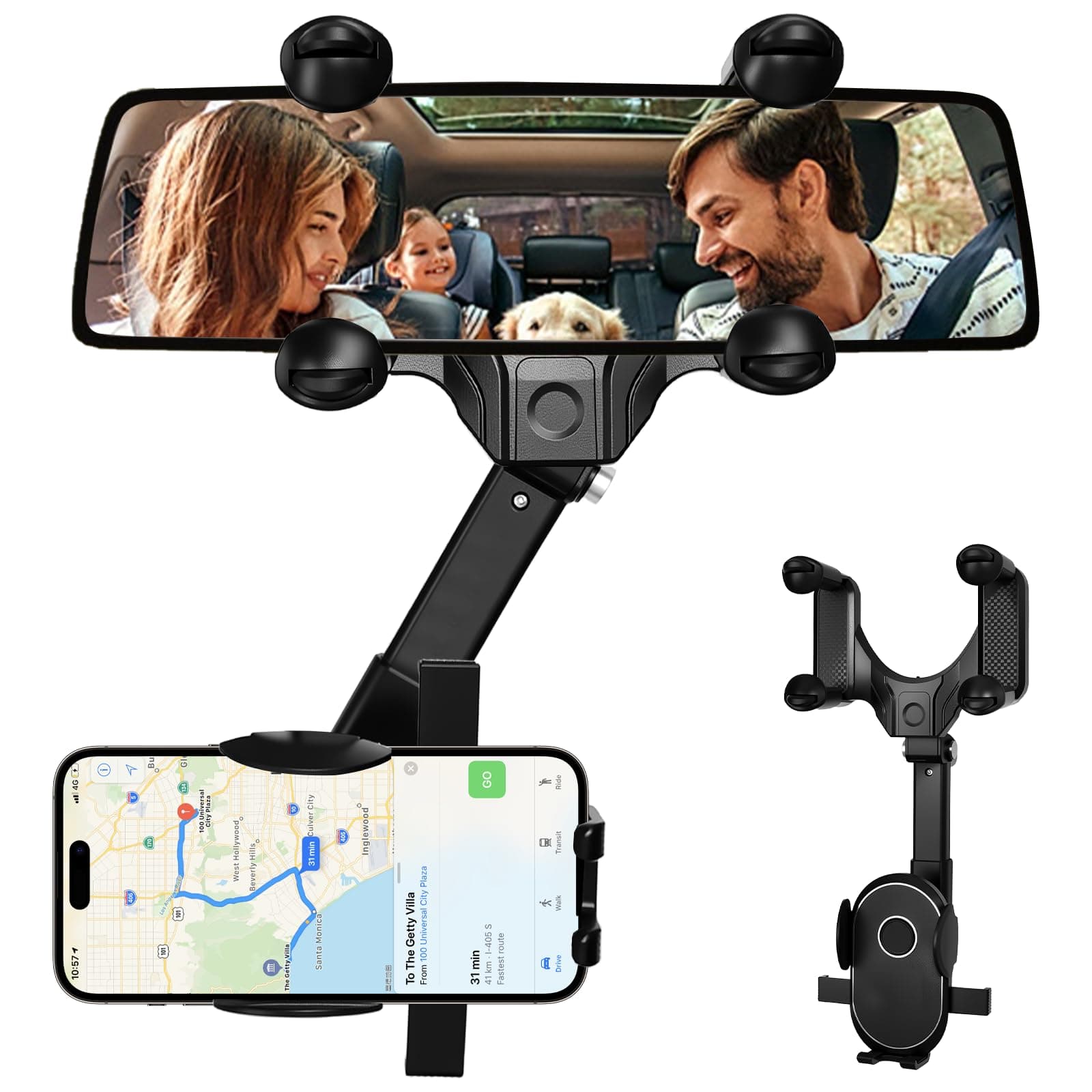 Mobil Car Phone Holder for Rearview Mirror, Mobile Phone Holder Universal 360 Degree Rotatable Mirror Holder for All Phones