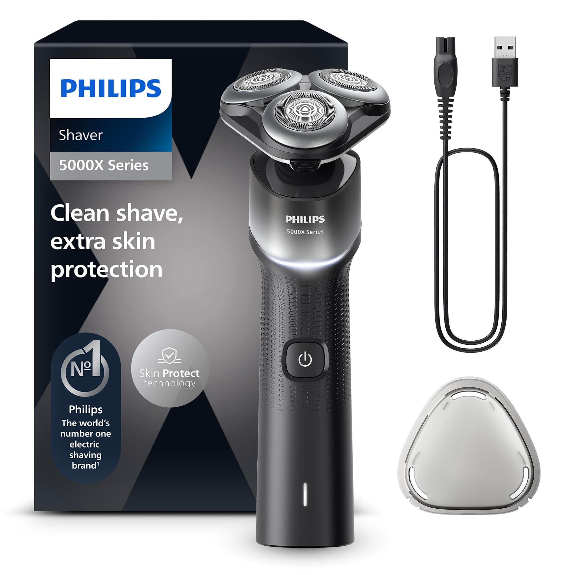 Philips 5000X Series - Rasoir électrique 100 pourcent étanche, technologie SkinProtect, tête flexible à 360°, 1 h de charge / 5 min - Charge rapide, capot de protection argenté, modèle X5004/00 - Image 9