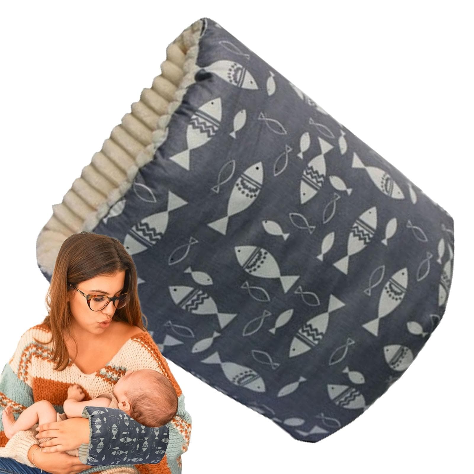 Coussin de berceau confortable – Coussin d'allaitement doux, confortable et lavable avec trou pour les bras pour allaitement, voyage, maman,