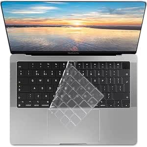 ZYB TPU Protective Keyboard Protector for 2022-2025 MacBook Air 13.6/15.3 Inch M4 M3 M2 A3240/A3241/A3113/A3114/A2681/A2941, 2021-2025 MacBook Pro 14/MacBook Pro 16 M4 M3 M2 M1, AZERTY - EU