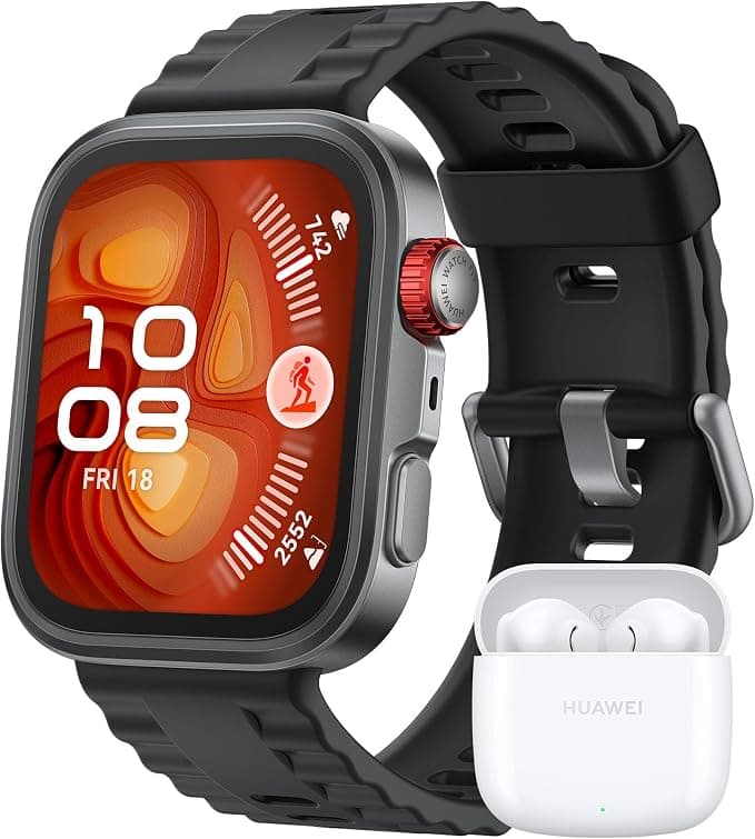 HUAWEI Watch FIT 4 Pro Smartwatch, + Freebuds SE 2 White, 1.82 Inch Sapphire Screen, Titanium Alloy Trim, 9.3 mm Thick, Up to 10 Days Battery Life, Health Tracking, Black - Image 1