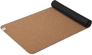 Cork Yoga Mat with Non-Toxic Rubber Backing, Durable Natural Cork Resistant to Germs and Odors - Ideal for Hot Yoga, Pilates (68 x 61 x 5mm Thick)