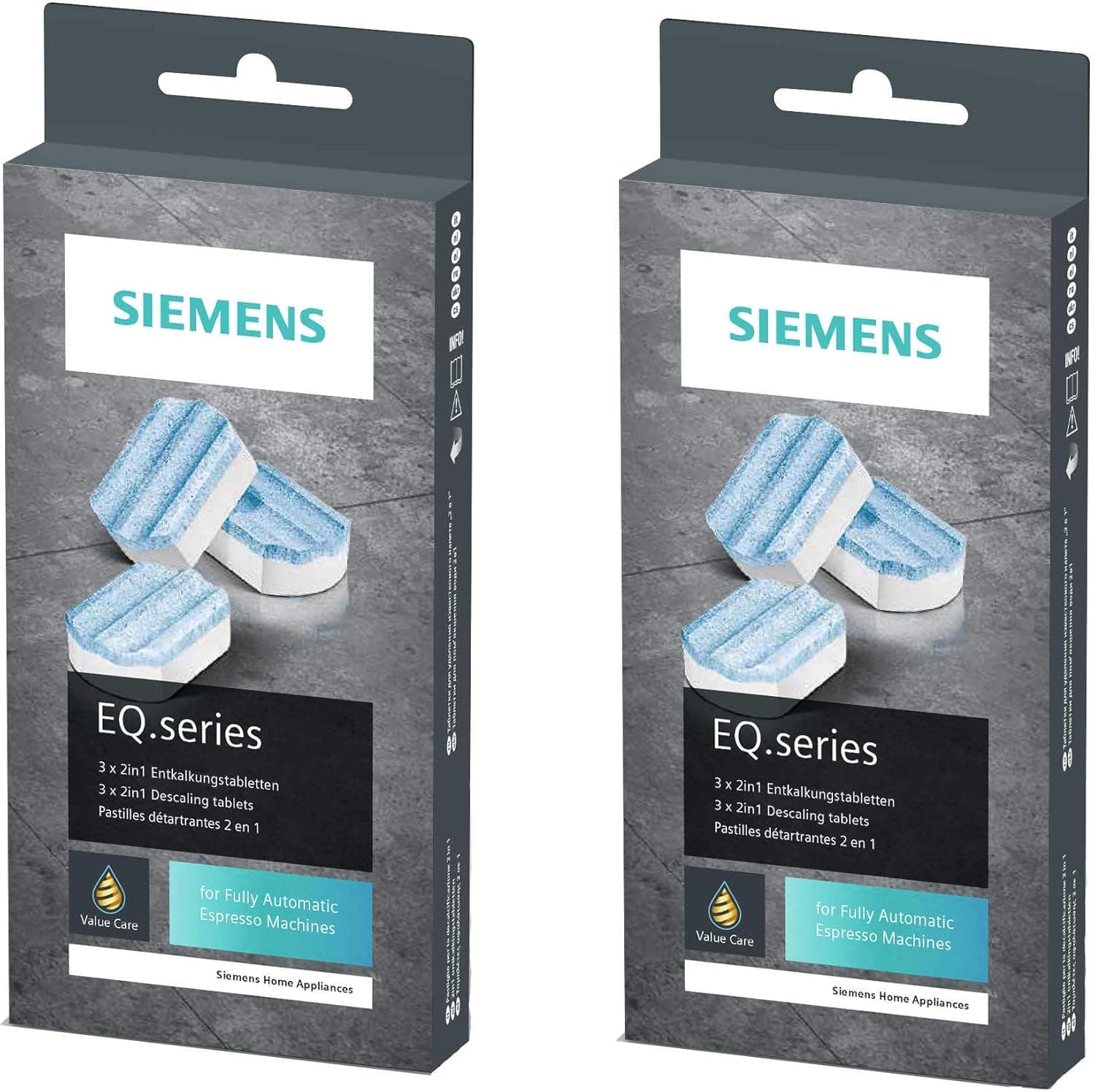 Siemens TZ80002 Descaling Tablets for All EQ Coffee Machines (Pack of 2 x 3)