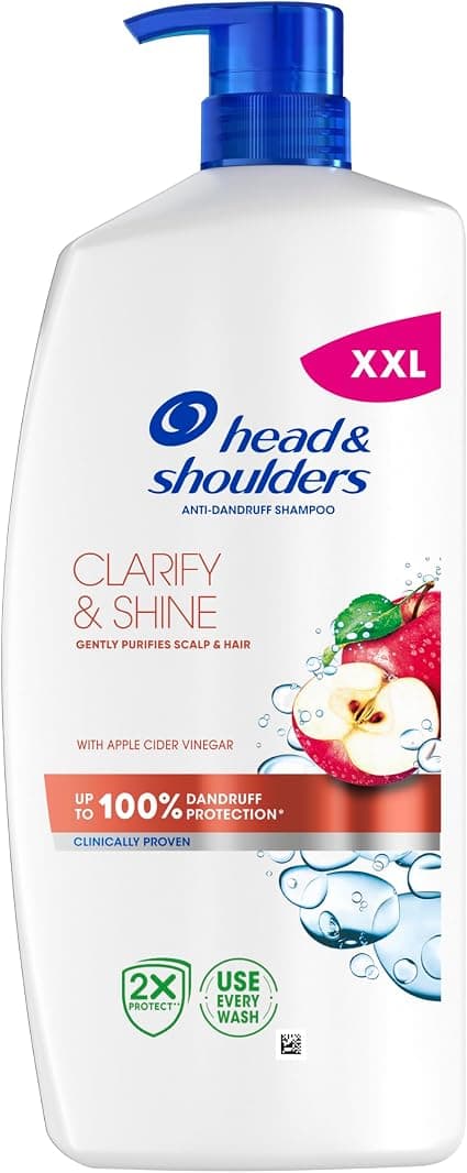 Head & Shoulders Clarify & Shine Anti-Dandruff Shampoo 800ml with Clarifying Shampoo Pump Up to 100% Dandruff Protection Clinically Tested Gently Cleans Scalp - Image 1