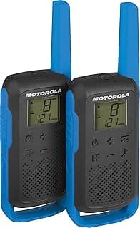 Motorola Motorola Solutions - T62 PMR Bleu, Talkie Walkie Talkabout, Radio Bande Citoyenne PMR446, 16 Canaux et 121 Codes, Portée 8 Km, Bleu, Sans Licence, Écran LCD
