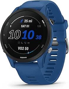 Garmin Forerunner® 255 GPS Running Smart Watch Advanced Insights Long Life Battery Tide Blue