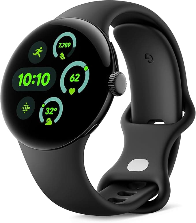 Google Pixel Watch 3 (41mm) — Matte Black Case — Volcanic Black Strap — Wi-FI