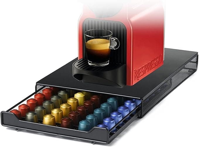 Capsule Holder Compatible with Nespresso Coffee Pod Drawer Metal Storage for 60 Pcs - Image 1