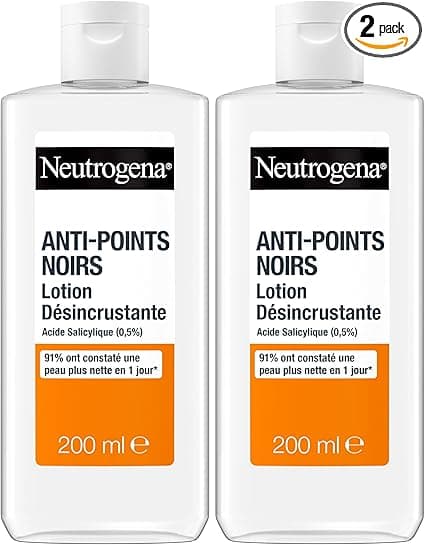 Neutrogena | Lotion Désincrustante Anti-Points Noirs (flacon de 200 ml) – Lotion pour le visage à l'acide salicylique (0,5%) – 91% ont constaté une peau plus nette en 1 jour* (Lot de 2) - Image 8