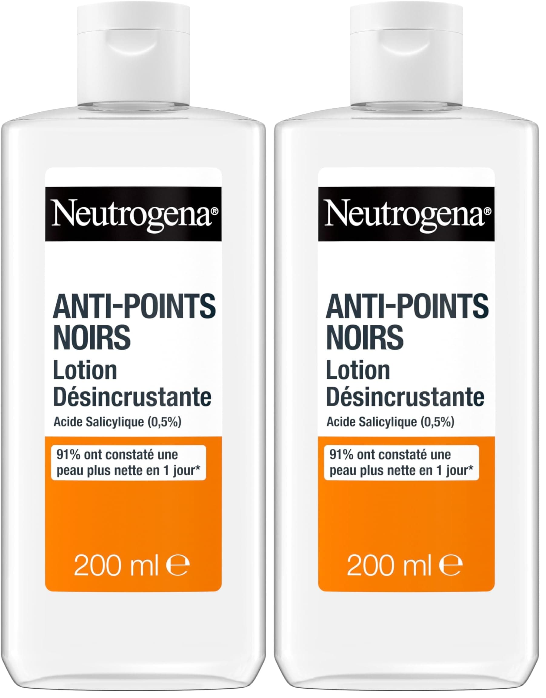 Neutrogena | Anti-Blackhead Cleansing Lotion (200ml Bottle) - Salicylic Acid Face Lotion (0.5%) - 91% found clearer skin in 1 day* (Pack of 2) - Image 1