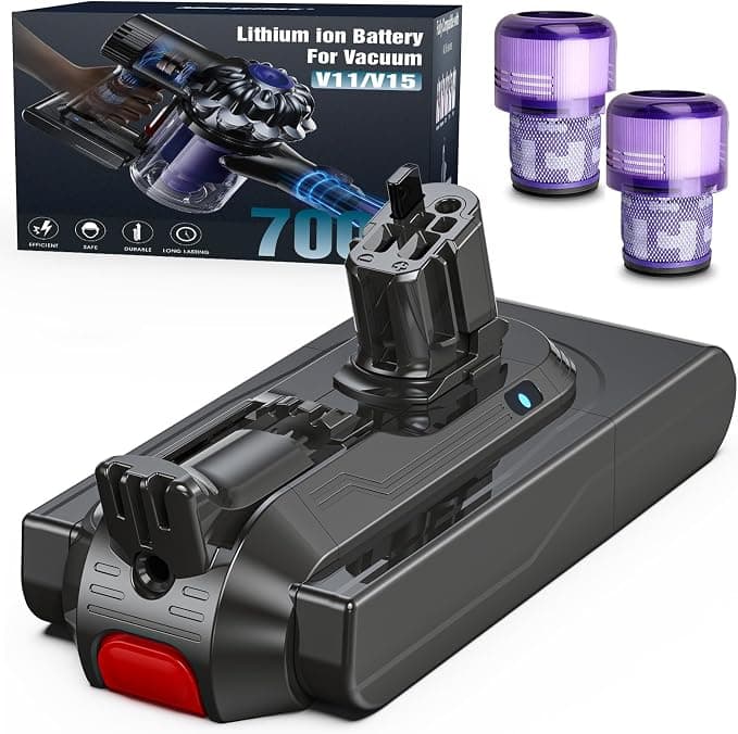 Morpilot 7000mAh Clip-On Battery for Dyson V11, V11 Outsize and V15 Series, Compatible with V11 Absolute Animal Torque Drive Total Clean Extra Absolute+, V15 Detect Absolute SV14 SV16 SV18 SV22 - Image 1