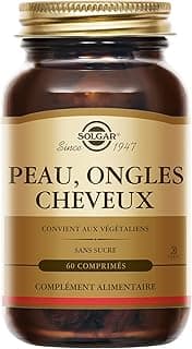 Solgar Solgar Peau, Ongles, Cheveux - Beauté - Nutriments essentiels : Zinc, Vitamine C, Acides Aminés, Cuivre - Forme Brevetée de MSM - Complément Alimentaire - Flacon de 60 comprimés