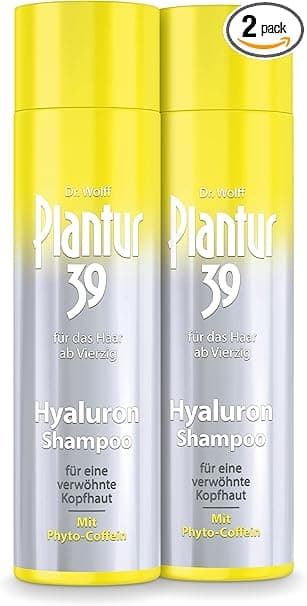 Plantur 39 2 x Hyaluronic Acid Shampoo 250ml - Hydrate Dry Scalp - Against Menopausal Hair Loss