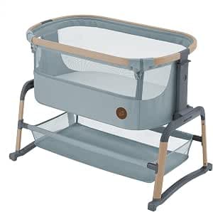 Maxi-Cosi Iora Air Cosleeping Crib, Breathable Mesh, 0-6 Months (9 kg), Baby Cot, Swing Mode, 5 Heights, Sliding System, Easy to Transport, 2 Wheels, Beyond Grey