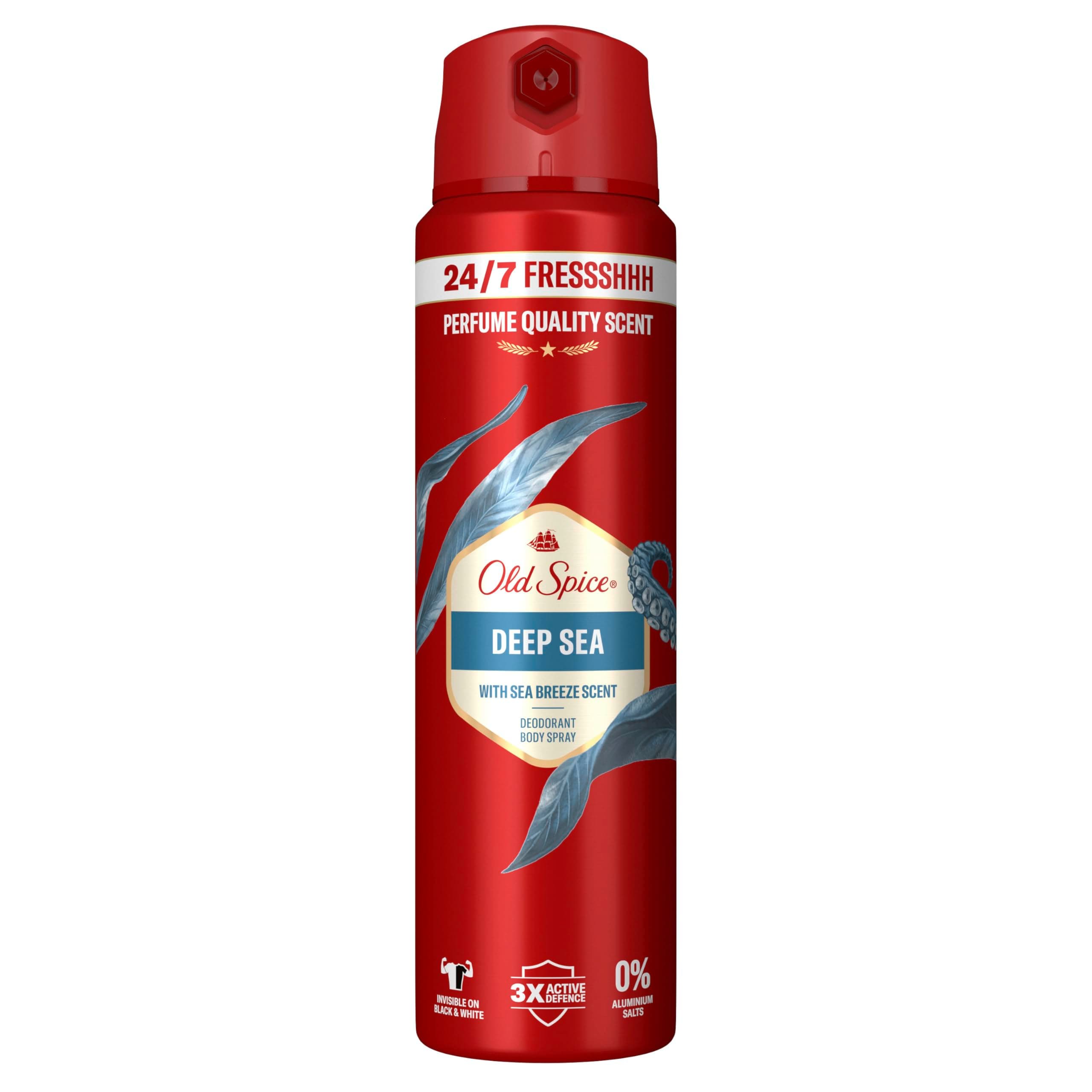 Old Spice Deep Sea Déodorant en spray pour homme 150 ml Fraîcheur 24/7 à usage quotidien Parfum longue durée de qualité Parfum, protection contre les odeurs, sans sels d'aluminium, invisible sur le - Image 4