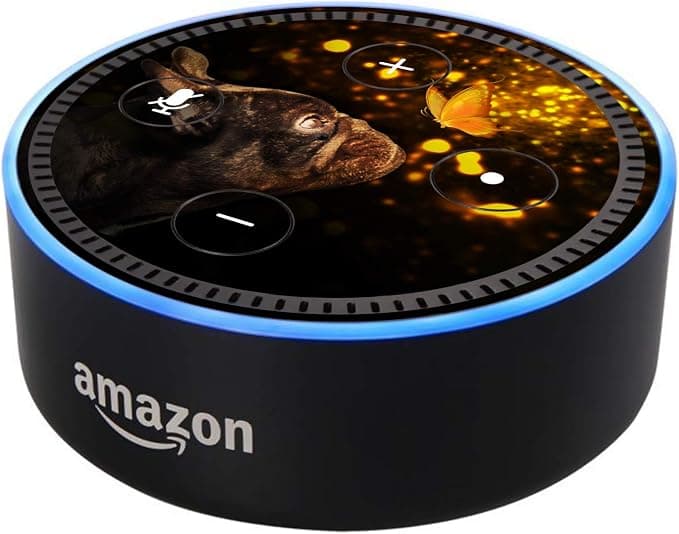 Head Case Designs sous Licence Officielle Klaudia Senator Bulldog français Vinyle Autocollant Peau Compatible avec Amazon Echo Dot (2nd Gen) - Peau Uniquement Echo Dot (2nd Gen) n'est Pas Inclus - Image 1