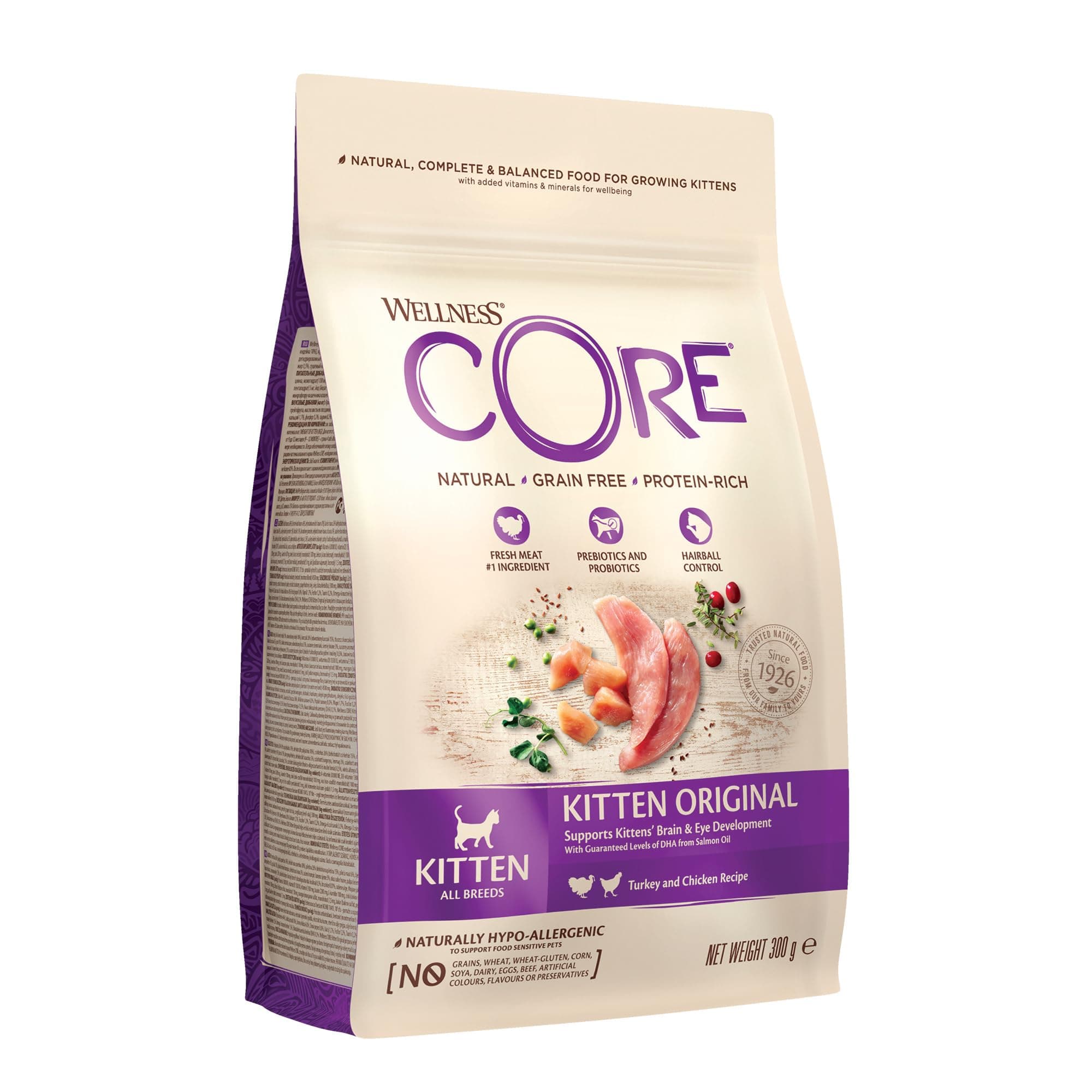 Wellness CORE Nourriture sèche pour Chaton - sans céréales - Haute teneur en Viande - Poulet et Dinde - 300 g - Image 2