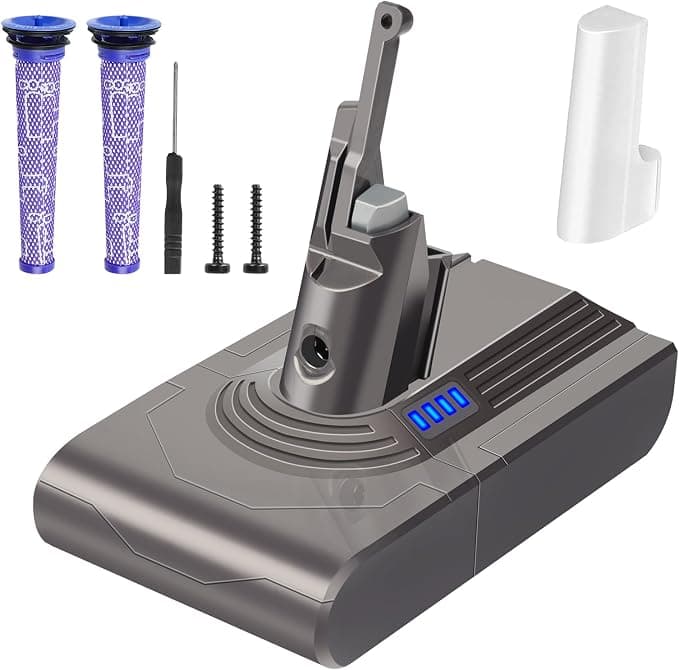 Nouveau Waitley Batterie 6000mAh pour Batterie Dyson v8, Compatible avec Dyson V8 Absolute/Animal/Fluffy/Parquet/Motorhead aspirateur sans Fil, avec 2 filtres + Tournevis - Image 1