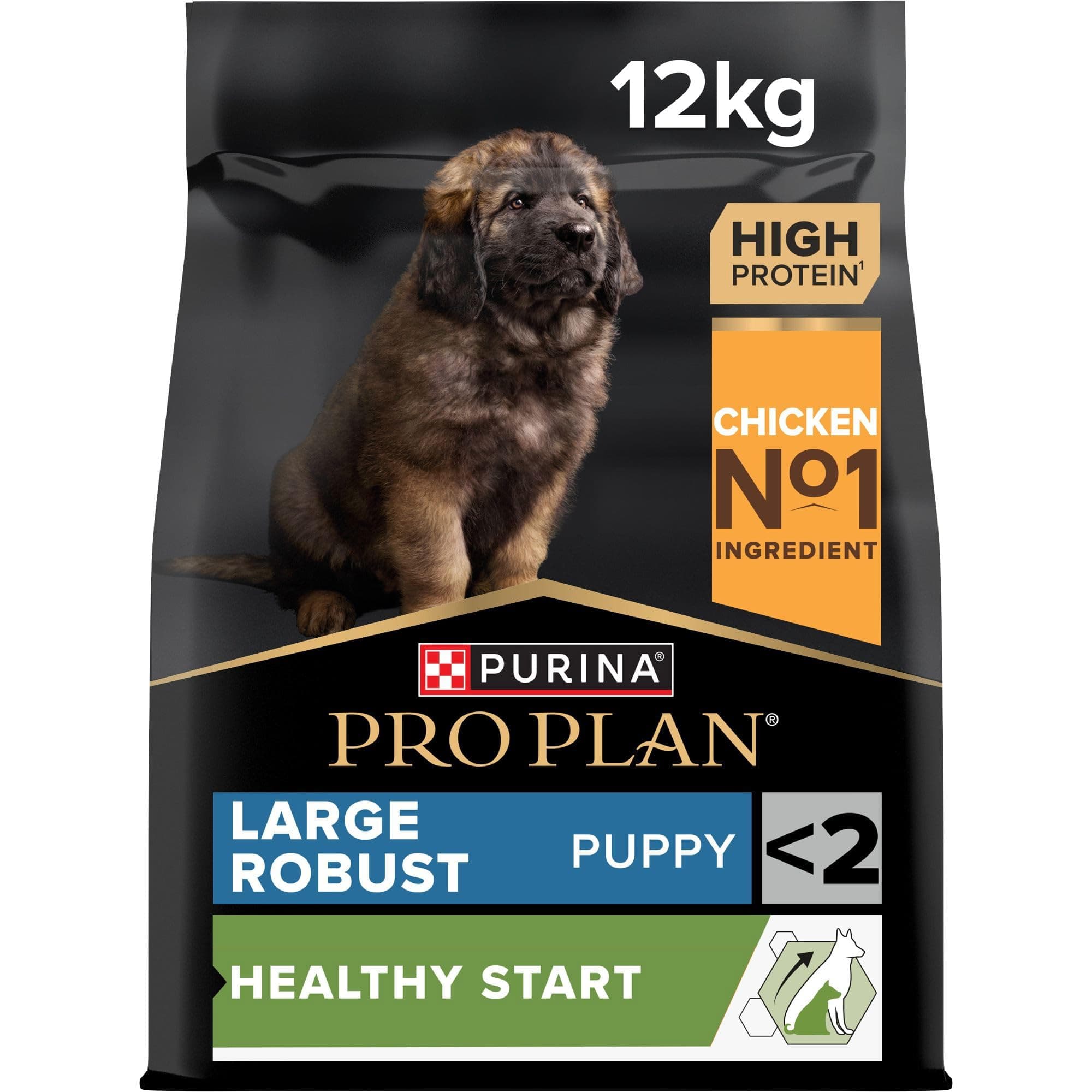 PURINA PRO PLAN | Healthy Start | Large Puppy Food | Heavy Duty Morphotype | Strengthens Puppy's Natural Defences | Rich in Chicken | 12 kg Bag