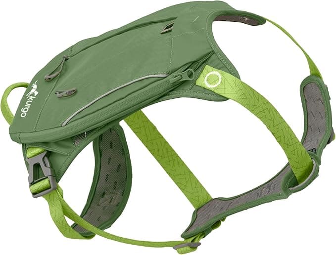 Kurgo Waterfall Dog Harness - Hiking Camping Pet Backpack Small Green