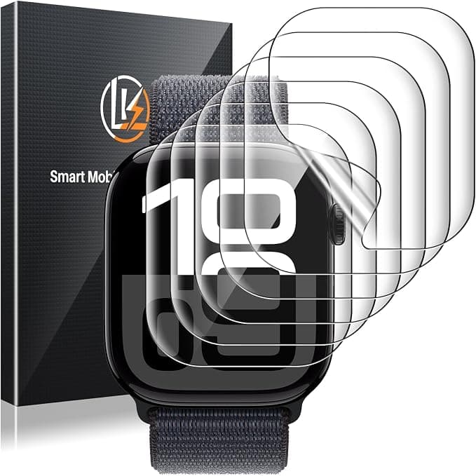 LK 6pcs 46mm Screen Protector for Apple Watch Series 10/11 46mm, Bubble-Free High Definition High Quality Transparent Soft TPU Film Protection - Image 1