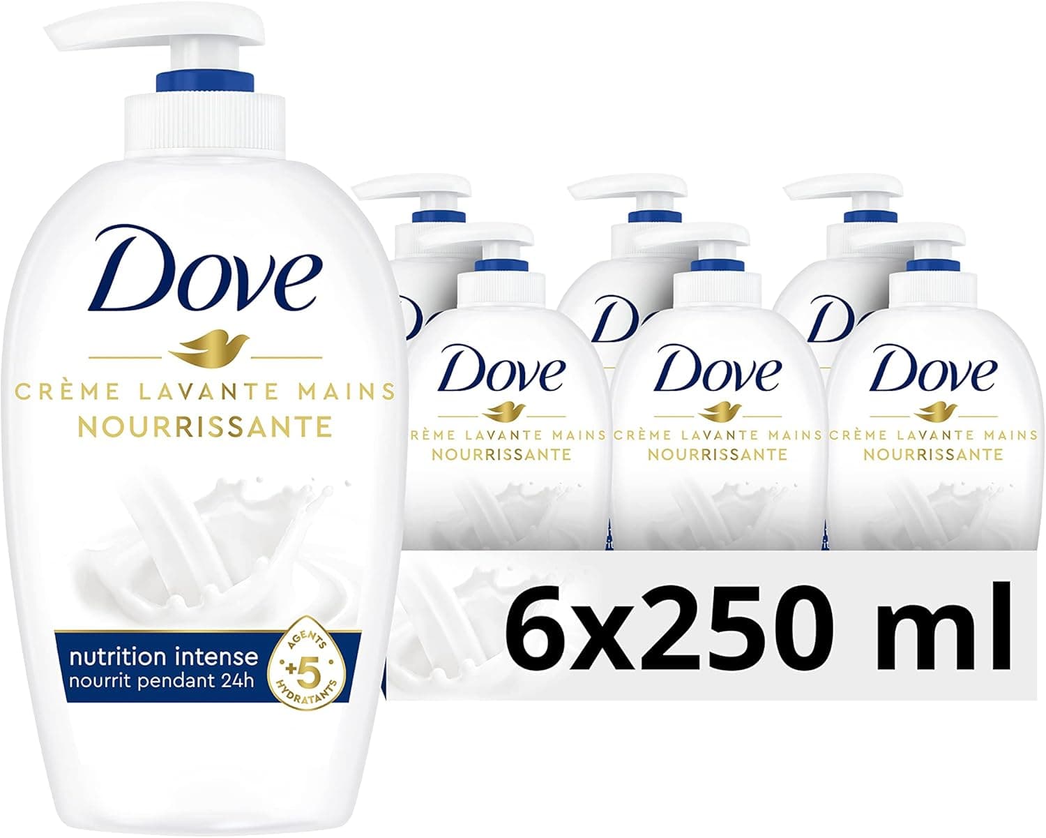 DOVE Original Pump Cleansing Cream 250 ml – Pack of 6 (6 x 250 ml)