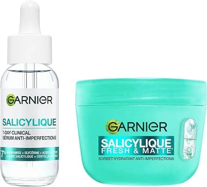 GARNIER - SkinActive - Anti-Blemish Salicylic Routine - Fresh & Matte Moisturizing Sorbet Cream (85ml) + Anti-Blemish Serum Salicylic Acid & Niacinamide (30ml) - All Skin Types - Image 1